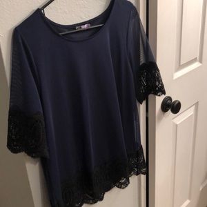 Stitch Fix navy and black lace top